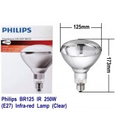 Philips BR125 IR 250W E27 Infra-red Lamp (Clear)